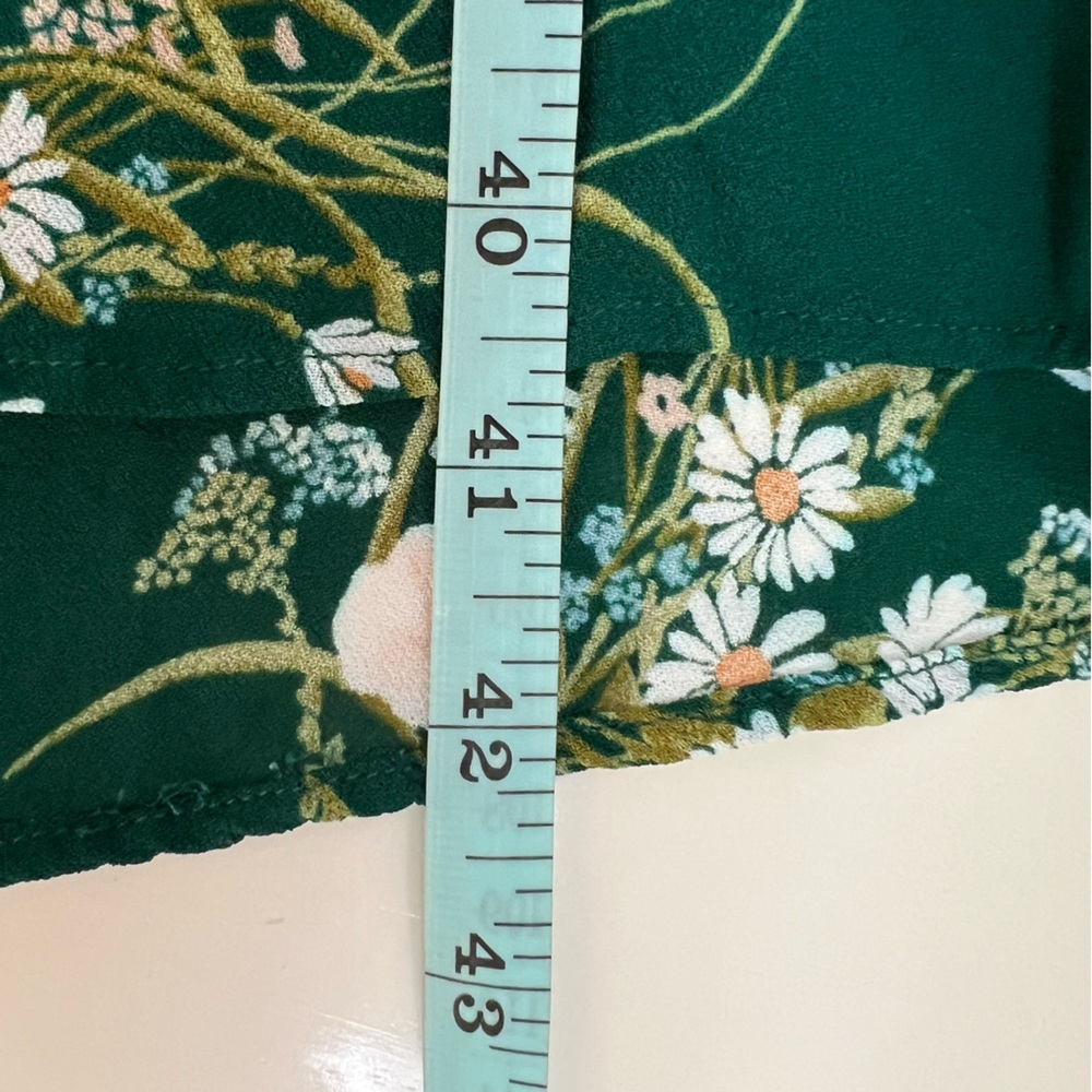Reformation Juliette Dress Green Floral Midi Tie Spaghetti Straps Size 2 - Picture 8 of 8